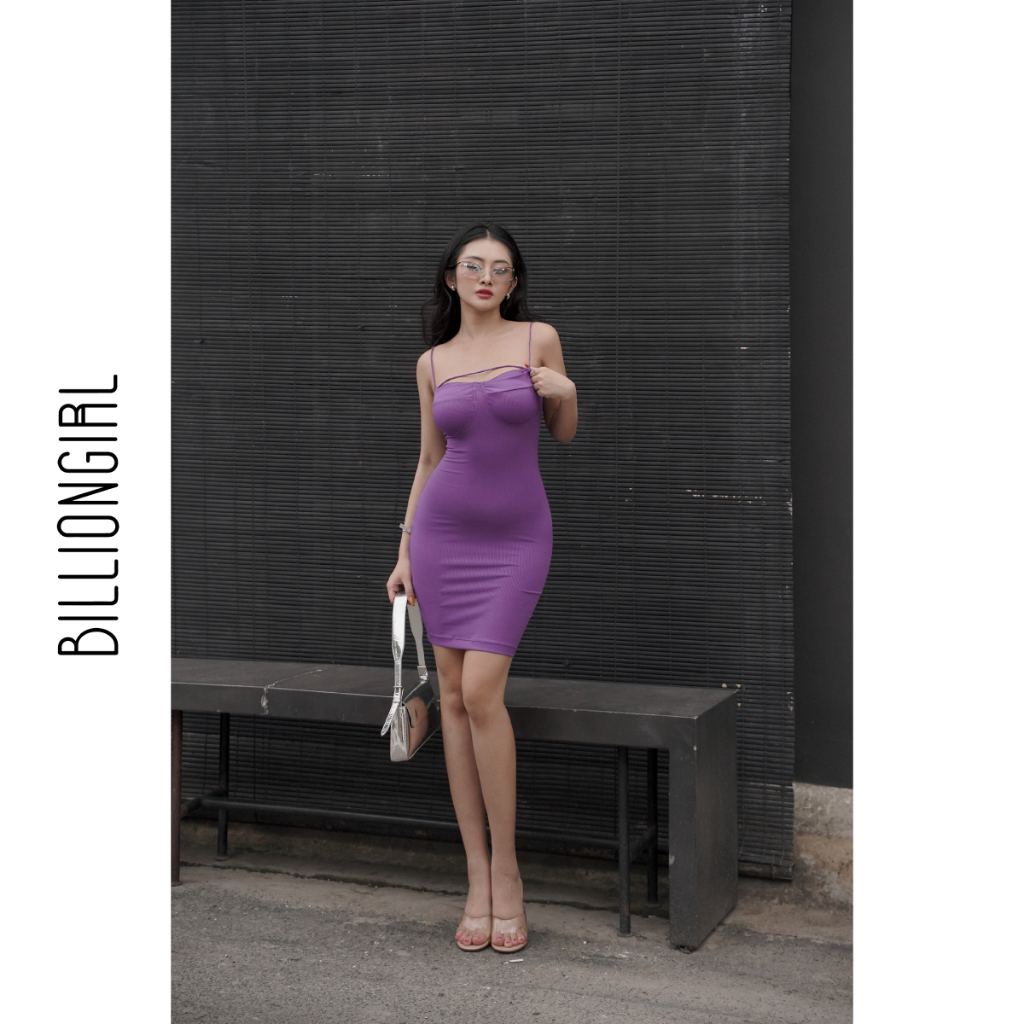 BILLIONGIRL - Đầm ngắn thun ôm body - DRESS AMORA VIOLET (S-L)