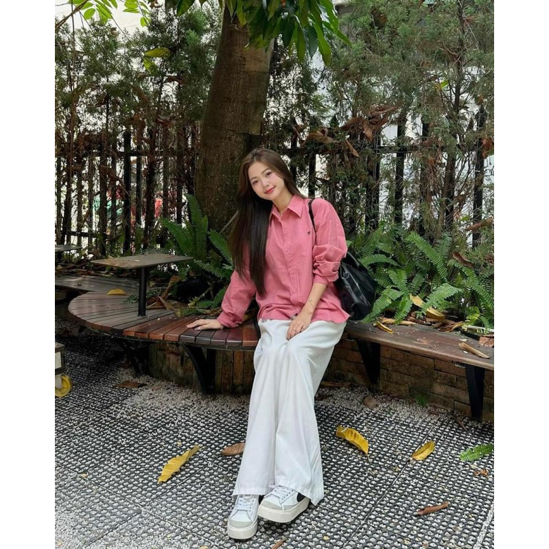 [NEW]ÁO SƠMI THÔ DÀI TAY THÊU TIM Thorm.Brown style Ulzzang | BigBuy360 - bigbuy360.vn