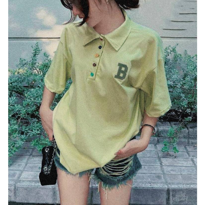 🎀Áo thun from rộng thêu chữ B