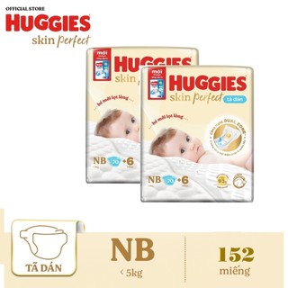 Combo 2 Bịch Tã dán Sơ Sinh Huggies NB70+6/S54+6 Miếng Mẫu Mới