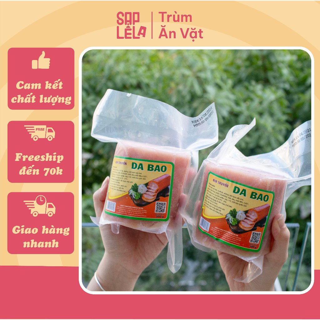 Jambon da bao trắng loại 1 SẠP LÊ LA túi 500g