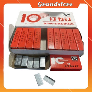 Hộp 1000 kim bấm giấy nhỏ mini số 10, ghim bấm lỗ giấy gim tập sổ đóng sách vở tài liệu no 10 cho dụng cụ máy dập ghim