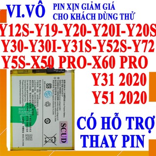Pin Scud cho Vivo X60 Pro/X50 Pro/Y30/Y30i/Y50/Y51 2020/Y52S/Y31S/Y31 2020/Y72/Y20/Y20i/Y12S/Y20S/Y5S/Y19/Y81/Y83/Y85