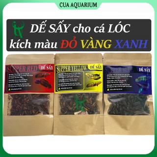  Thức ăn Dế Sấy Khô kích màu cho cá lóc  Vẩy Rồng Nữ Hoàng Vây Xanh,...  
