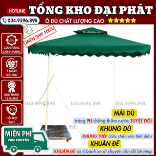 Dù che mưa lệch tâm mái vuông - ô dù lệch tâm chắc chắn đại phát a5