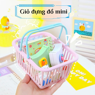  Giỏ nhựa mini đựng đồ nhiều màu giỏ rổ đựng hàng đồ cá nhận tiện dụng 