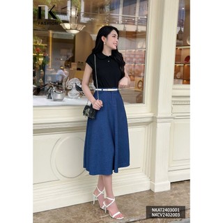 NK Fashion Chân Váy Xoè Denim Trẻ Trung, Nữ Tính Dễ Phối Đồ Cho Nàng Công Sở NKCV2402003