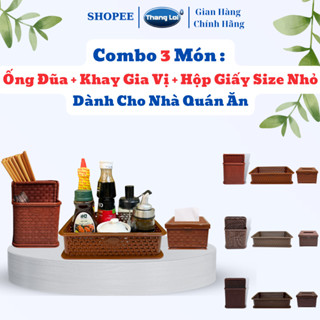 Combo khay đựng gia vị, khay đũa muỗng, ống đũa muỗng, hộp giấy size nhỏ dành cho nhà hàng quán ăn
