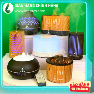 [TẶNG TINH DẦU] Máy xông tinh dầu, phun sương tạo ẩm, máy khuếch tán tinh dầu siêu âm LORITA tích hợp Remote #