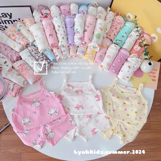 [Bé 7-19kg] Bộ 2 dây quần đùi vải thun tăm lạnh mềm như bún cho bé gái