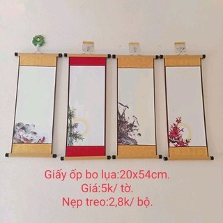 Combo 10 tờ giấy in bo lụa các mẫu 20x54cm (kèm nẹp)