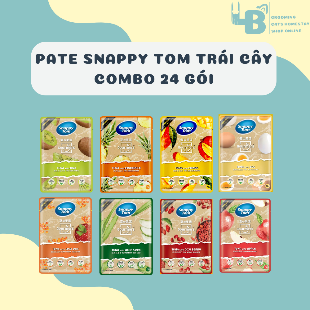 [24 gói] Pate SNAPPY TOM TRÁI CÂY 70G
