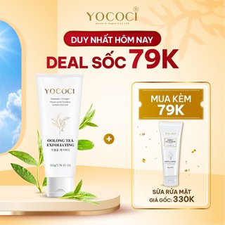 Tẩy tế bào chết da mặt Yococi giúp loại bỏ tế bào chết,tái tạo tế bào da mới trắng mịn (Oolong Tea Exfoliating giúp 50g)