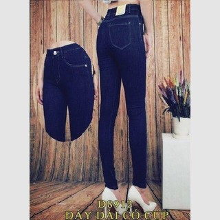Quần jean nữ bigsize, quần bò cạp cao, kiểu dáng ôm đơn giản, hack chiều cao, thon gọn dáng ms260501
