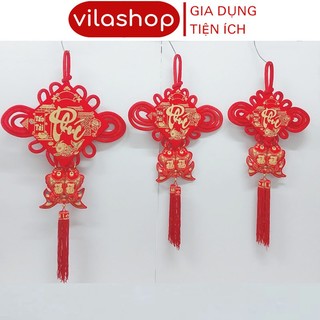 Khánh kết trang trí tết 2025, dây treo kết cá chép nhung đỏ, khánh nhung kết trang trí tết 2025