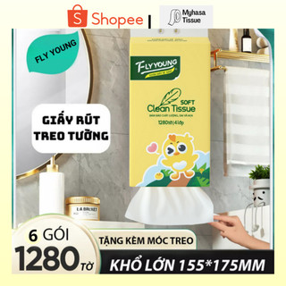Giấy vệ sinh loại Giấy rút treo tường Fly Young loại khăn giấy an toàn siêu dai thấm nước và mềm mịn