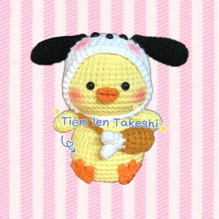 Móc khóa len vịt đội mũ handmade