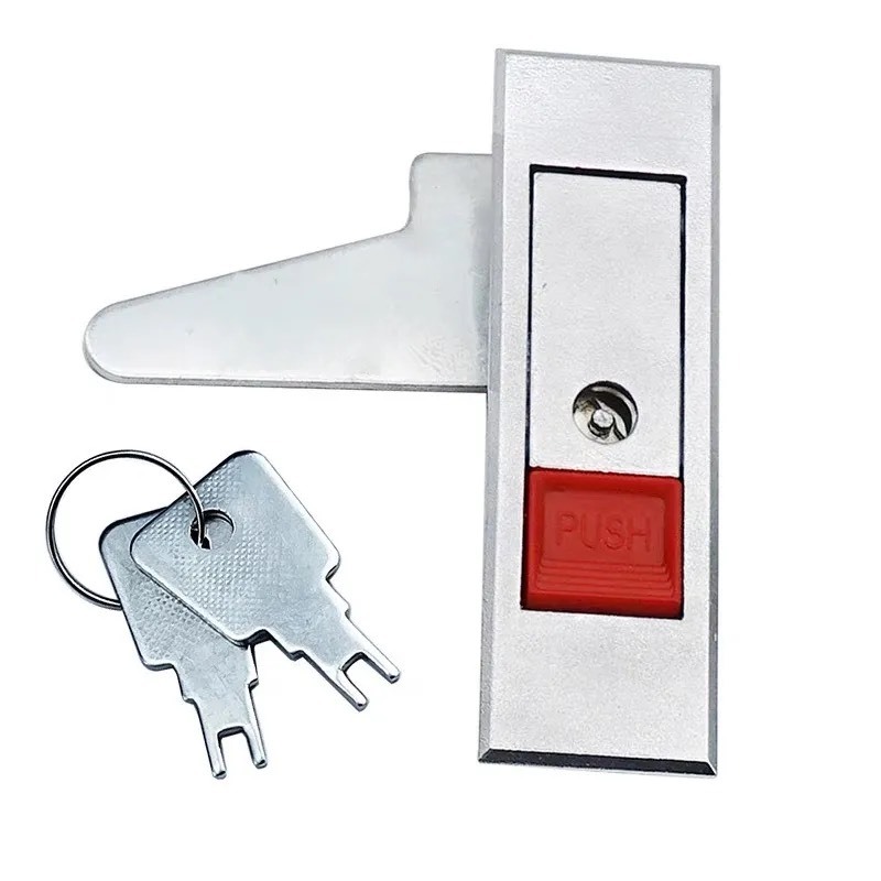 Khóa MS 603 - Khóa tủ điện Khóa Bật đỏ MS603 với lưỡi cong- Khóa tủ cứu hỏa cao cấp