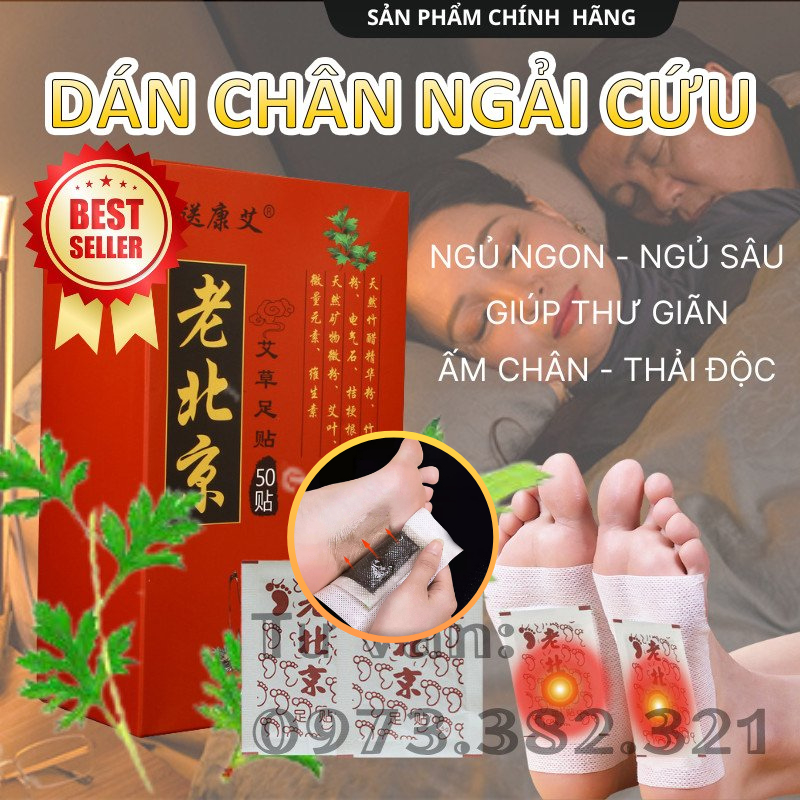 Dán Thải Độc Chân Ngải Cứu LAO BEIJING Miếng Dán Chân Thải Độc Chân Giúp Thư Giãn - Ngủ Ngon - Giảm Nhức Mỏi