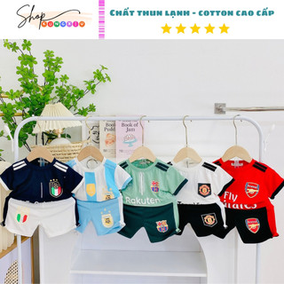 Bộ Cộc Bóng Đá Cho bé trai và bé gái 7-29kg💖Bộ Quần Áo Chất Thun Lạnh cao cấp mềm mịn mát - KungXiuShop