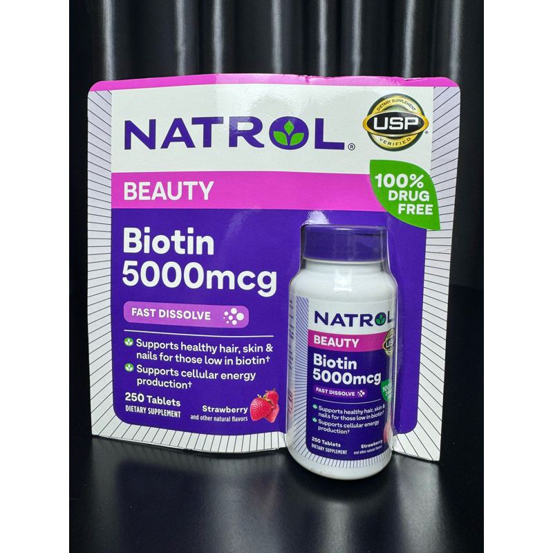 [ ĐỦ BILL STORE + AIR] Viên Uống Hỗ Trợ Mọc Tóc Và Chống Rụng Tóc Natrol Biotin 5,000mcg _ live mua hàng tại Mỹ