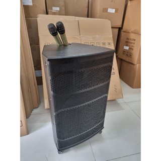 Loa kéo bass 40 2 đường tiếng thùng gỗ kèm 2 micro, karaoke nghe nhạc cực hay