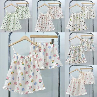 Vải Cotton Hàn Set đồ ngủ hai dây thoáng mát cho mùa hè nhiều hoạ tiết dễ thương - LAEM SAIGON