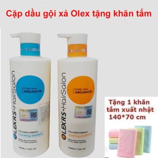 [Tặng khăn tắm] Cặp Dầu Gội Xả Olexrs Hair Salon PHỤC HỒI Cho Tóc Khô Xơ Hư Tổn Tóc Nhiều Gàu 960ml