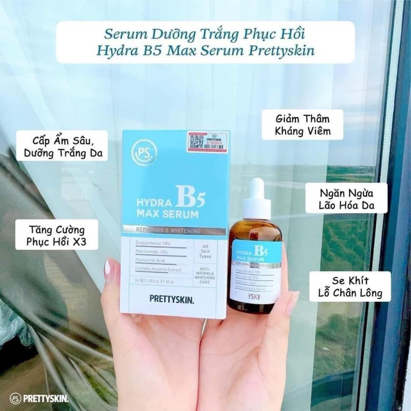 ( B5 PHỤC HỒI ) SERUM HYDRA B5 PHỤC HỒI PRETTYSKIN 50ml CẤP ẨM PHỤC HỒI CHO DA DẦU , DA MỤN