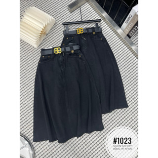  Chân Váy Jean Xoè Dài Kèm Đai BB Chất Mềm Co Giãn Hàng QCL1 