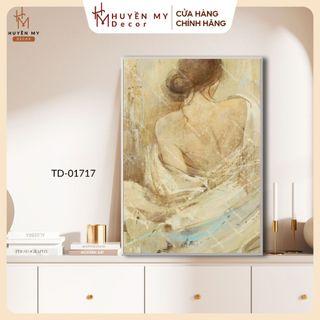 Tranh  Đơn Lụa Kim Sa Cô Gái Nghệ Thuật, Cô Gái Hiện Đại, Trang Trí Phòng Khách, Phòng Ngủ, Spa, Tiệm Nails