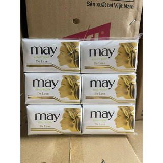 Com bo 6 cục xà bông may sọc vàng +sọc đỏ 130 g