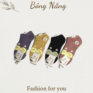 Vớ nữ ngắn hình dễ thương, tất nữ ngắn cute chất vải mềm mịn Bông Nắng Store