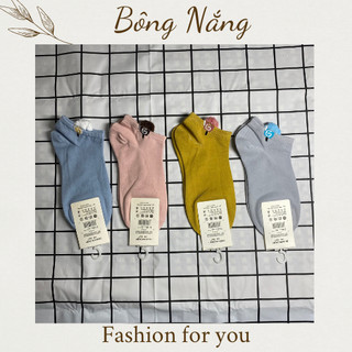 Vớ nữ ngắn cổ bông, tất nữ có bông cổ co dãn thấm hút tốt phong cách Hàn Quốc Bông Nắng Store