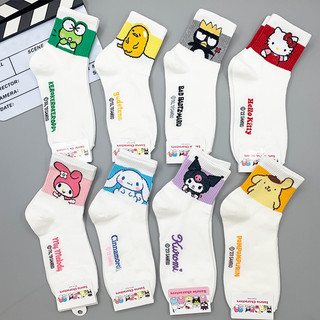 Tất vớ chân cao cổ hoạt hình Sanrio Kuromi Melody Cinnamoroll Kitty Pompurin Keropi Gudetama dễ thương
