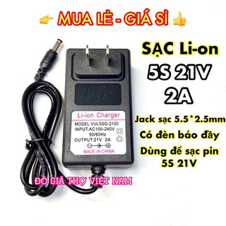 Sạc lion 5s 21v 2a có đèn báo đầy
