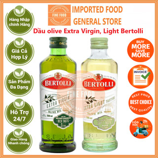 Dầu olive extra virgin, light bertolli chai 250ml, 500ml, 1l