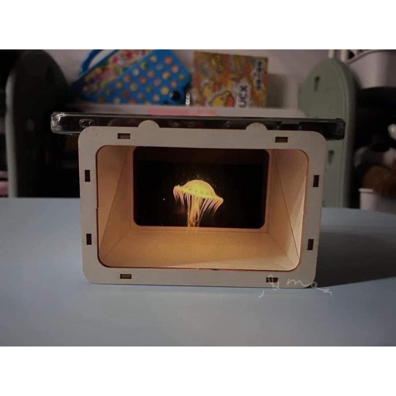 Bộ Lắp Ghép Xem Phim 3D Hologram Bằng Gỗ - Trò Chơi Stem Hologram Box, Hộp Tạo Ảo Ảnh 3D - Mô Hình M