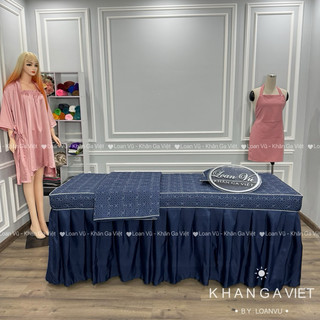 Ga / drap giường spa chất liệu cotton poly may theo số đo TẶng Kèm Ruột Gối