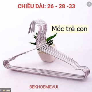 50 Móc nhôm phơi quần áo trẻ em phơi đồ cho bé bằng nhôm cao cấp kích thước 26-28-33 cm