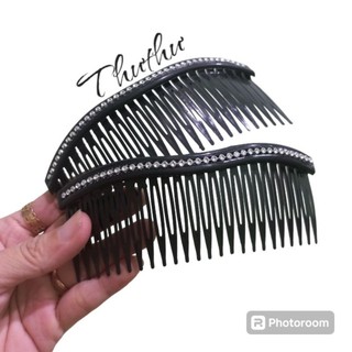 Combo 5 cái Lược cài tóc đính hạt lượn sóng 04 (13.5cm)