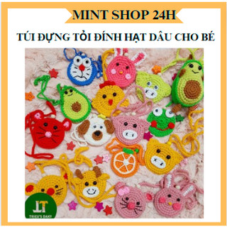 Túi đựng tỏi bằng len đính hạt dâu tằm tránh vía cho bé yêu