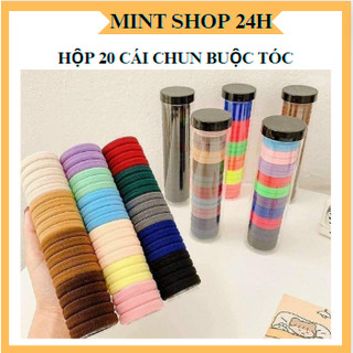 Sét 20 dây cột tóc hàn quốc july/ hộp 20 dây cột tóc cao su thời trang cho nữ cao cấp/ ống dây cột tóc``````
