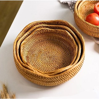 Rổ mây tre đan Tre Làng viền lượn sóng đa năng tiện lợi, chất lượng cao hàng xuất khẩu, chống mốc, chống mối mọt
