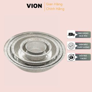 Set 10 khay giấy bạc lót nồi chiên không dầu, đĩa nhôm, đĩa giấy bạc đường Kính 19-22cm tiện lợi khi nấu ăn VION