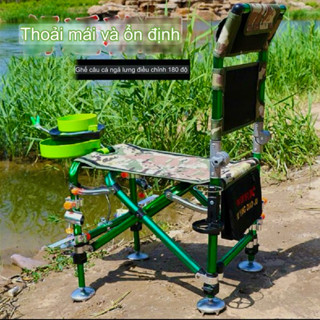 Ghế Địa Hình, Ghế Câu Đài Địa Hình Săn Hàng Ngả 180 Độ Hợp Kim Cao Cấp Đầy Đủ Phụ Kiện Đi Câu Cá