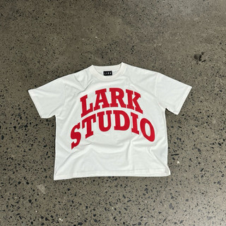 Áo Thun LarkStudio “Be Real” Boxy Tea Red/White/Black