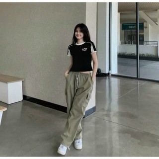 Quần dù nữ phối túi hộp dây rút cá tính siu hot