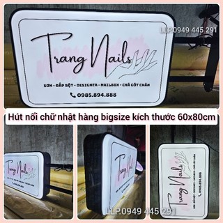 Hàng bigszie , hút nổi mica có đèn, 2 mặt, thanh treo