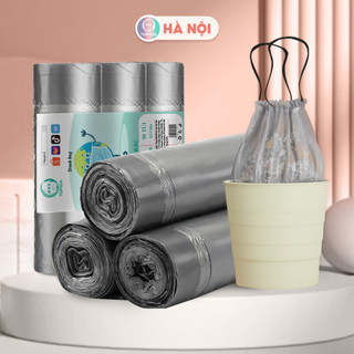 Túi đựng rác PP Top Gia, túi 3 cuộn đựng rác màu ghi thân thiện với môi trường